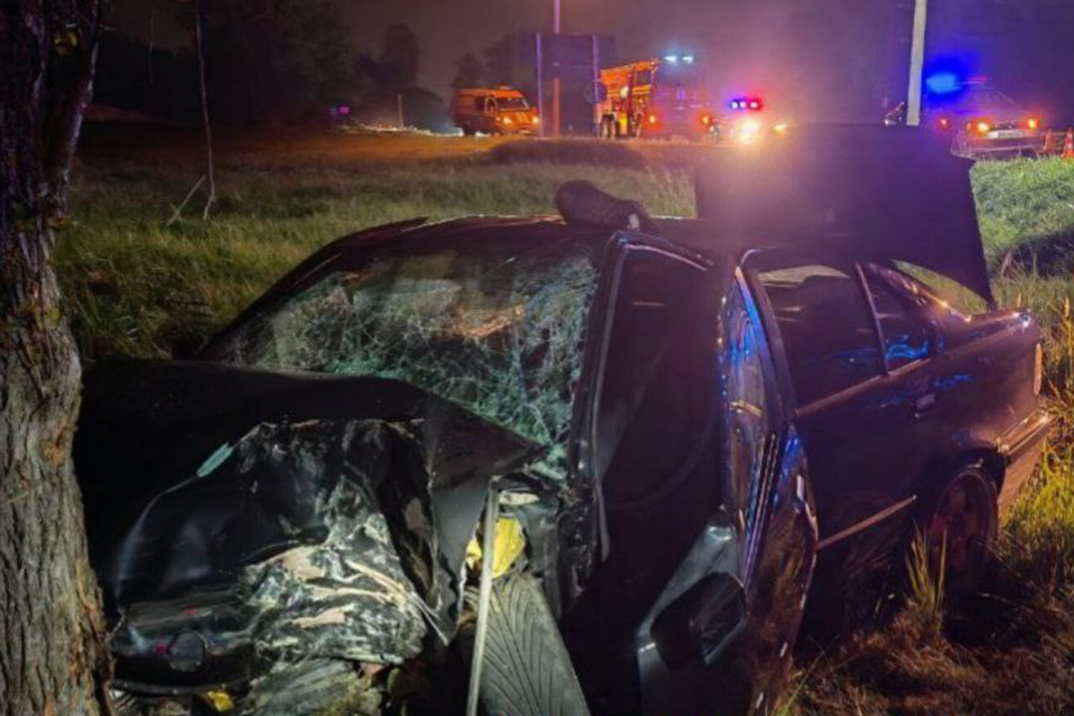 В Витебске BMW врезалась в дерево – пострадал водитель и пассажиры